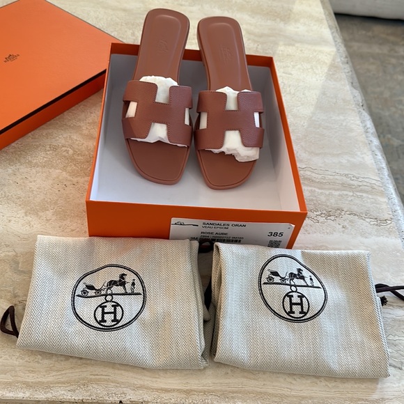 Hermes Shoes - HERMES Authentic
Epsom Oran Sandals 38.5 Rose Aube.